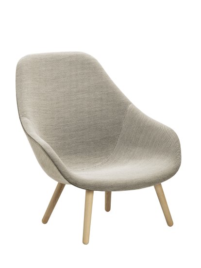 About A Lounge Chair High AAL 92 Loungestuhl, Hallingdal 116 - warmgrau, Eiche lackiert, Ohne Sitzkissen